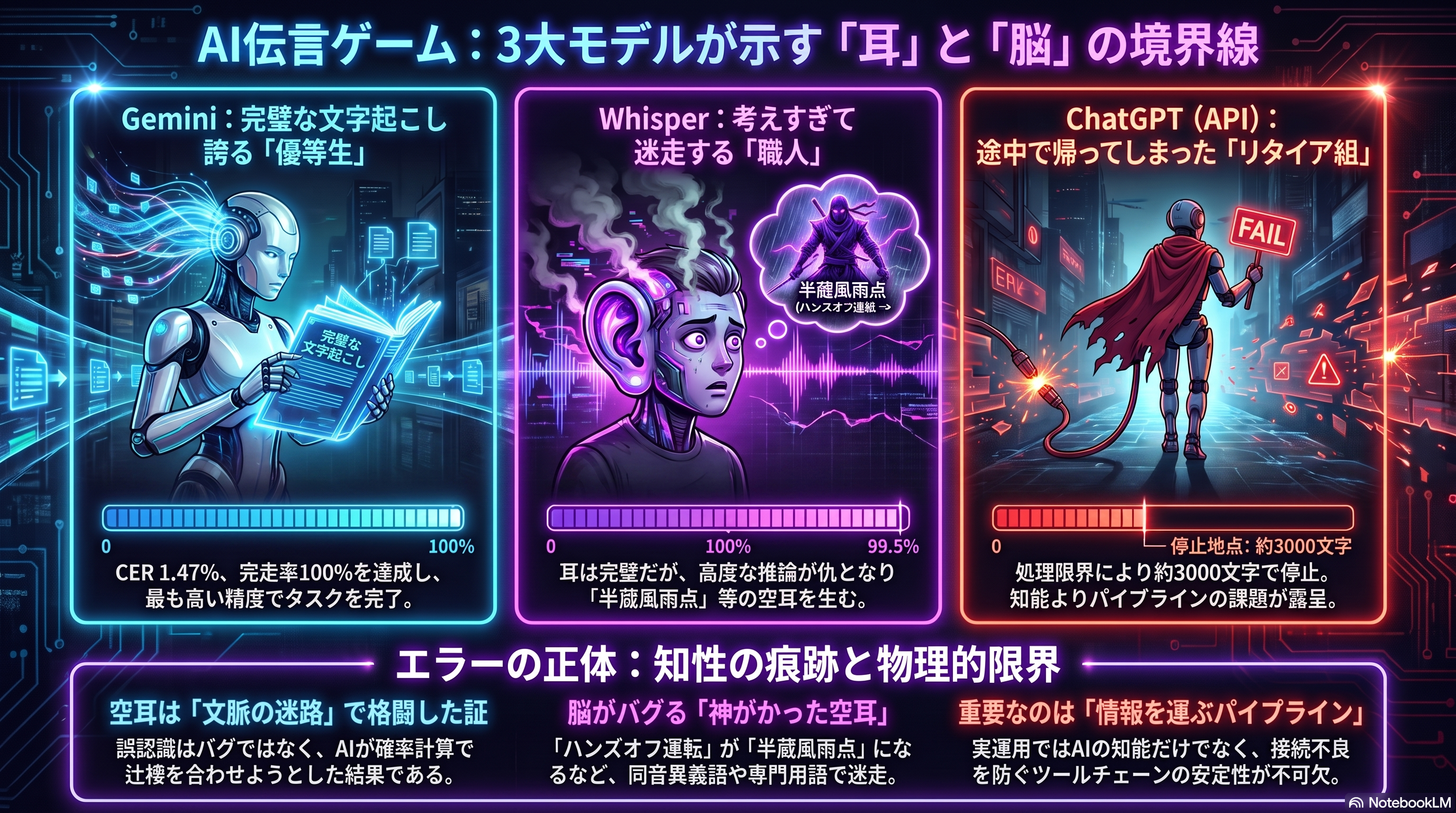 AIデジタル漫才:完璧な「耳」と迷走する「脳」のギャップ